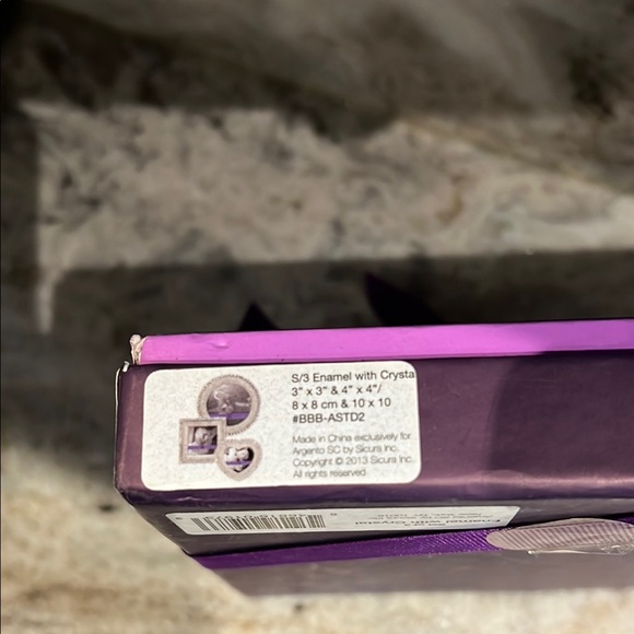 Arte de Casa Photo Frame Set of 3 Assorted Cream Enamel w/ Crystal Jewel Border - Picture 4 of 5